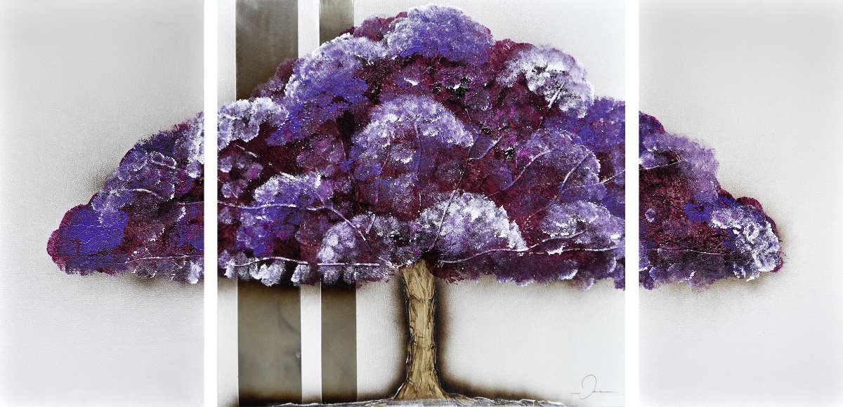 160c1cc8ccdbe0656ead763423d92280be0d9114_384813 Cuadro tríptico ÁRBOL LILA - Imagen 1