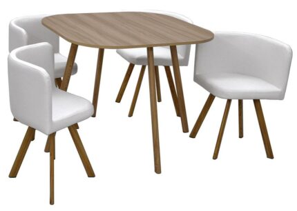 Conjunto de mesa con 4 taburetes NORDIC