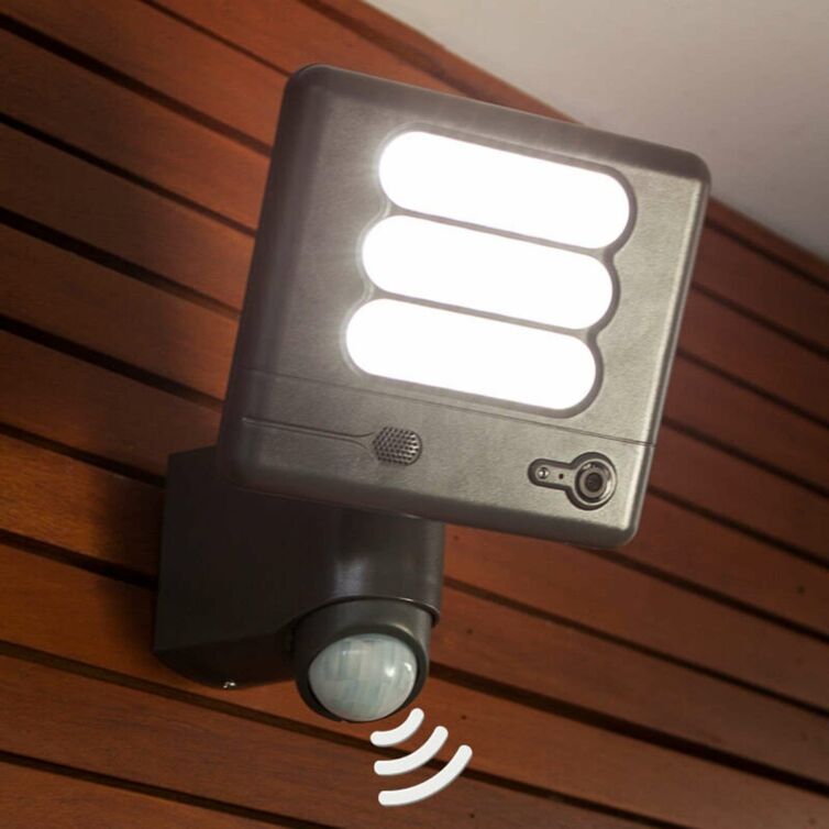 Lámpara de pared LED Esa Cam, cámara de vigilancia