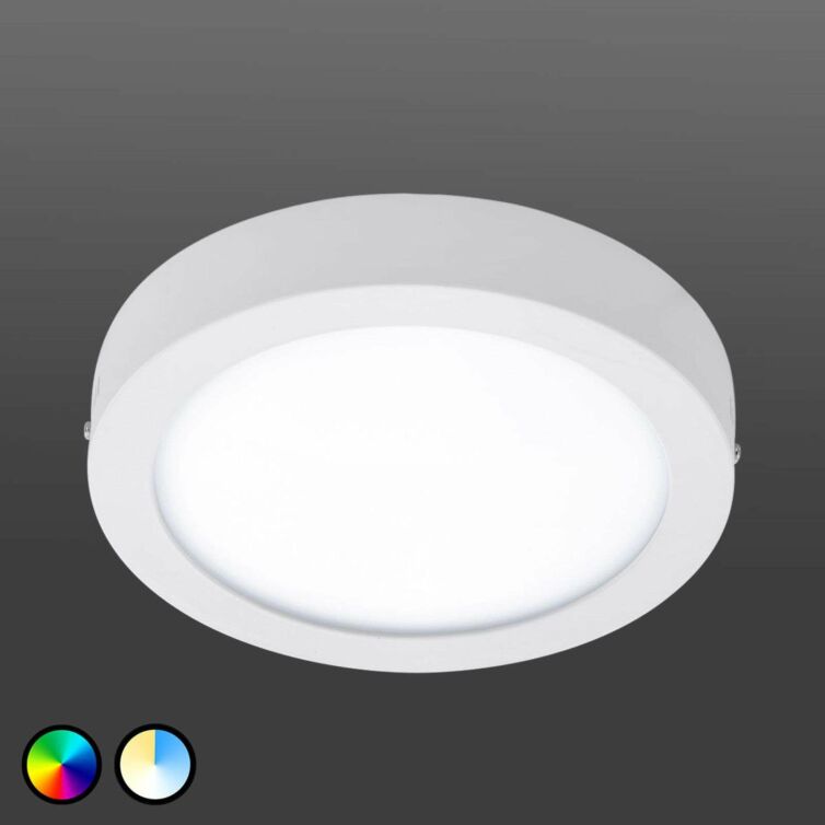 Plafón LED Fueva Connect, 22,5 cm, blanco