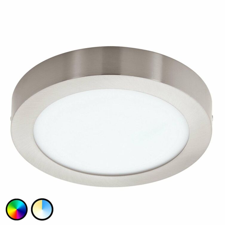 Plafón LED Fueva Connect, 30 cm, níquel
