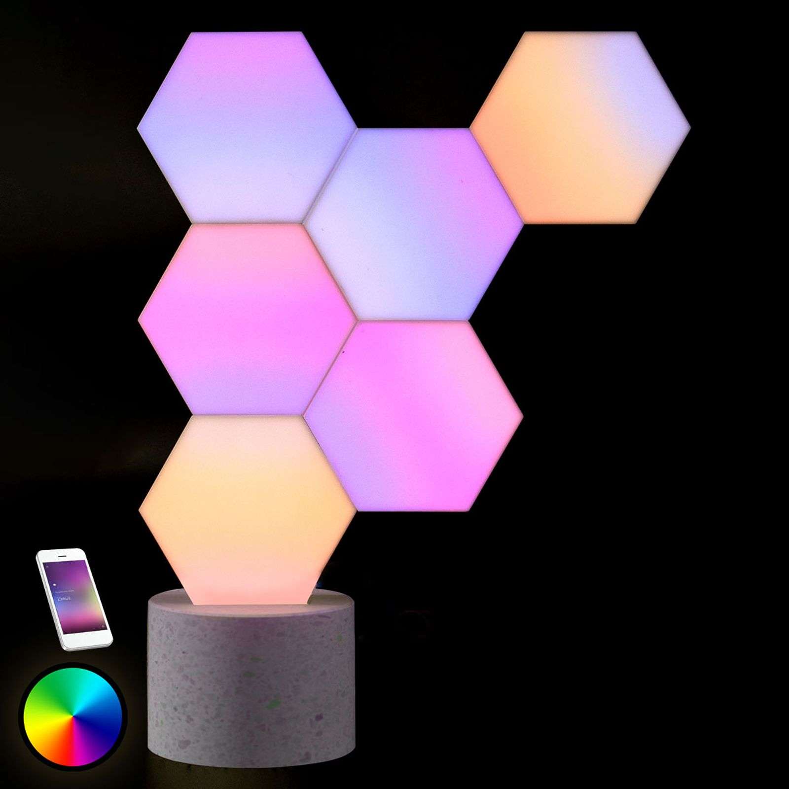 5546004 Lámpara Cololight Stone Set, 6 unid., base piedra - Imagen 1