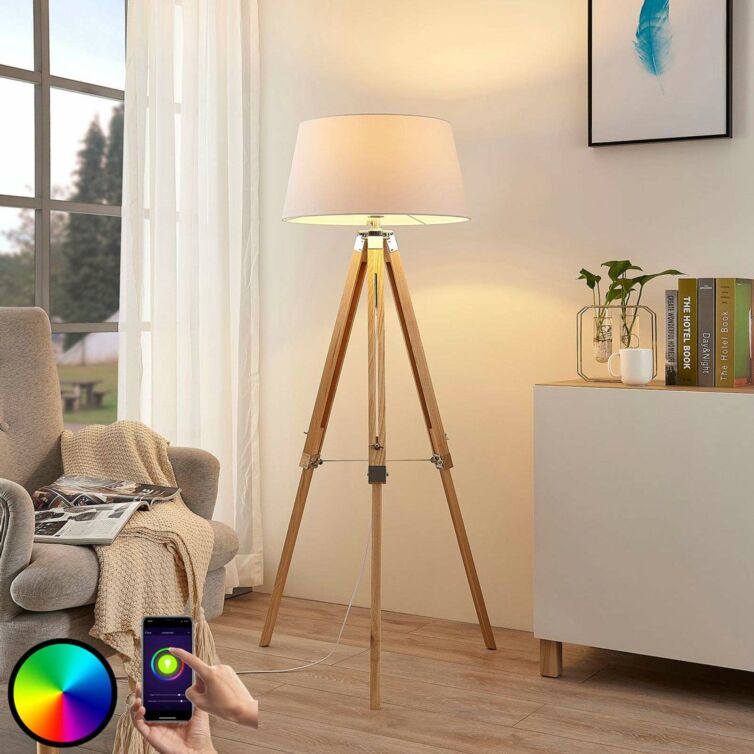 Lindby Smart lámpara de 3 pies LED Alessa, app RGB