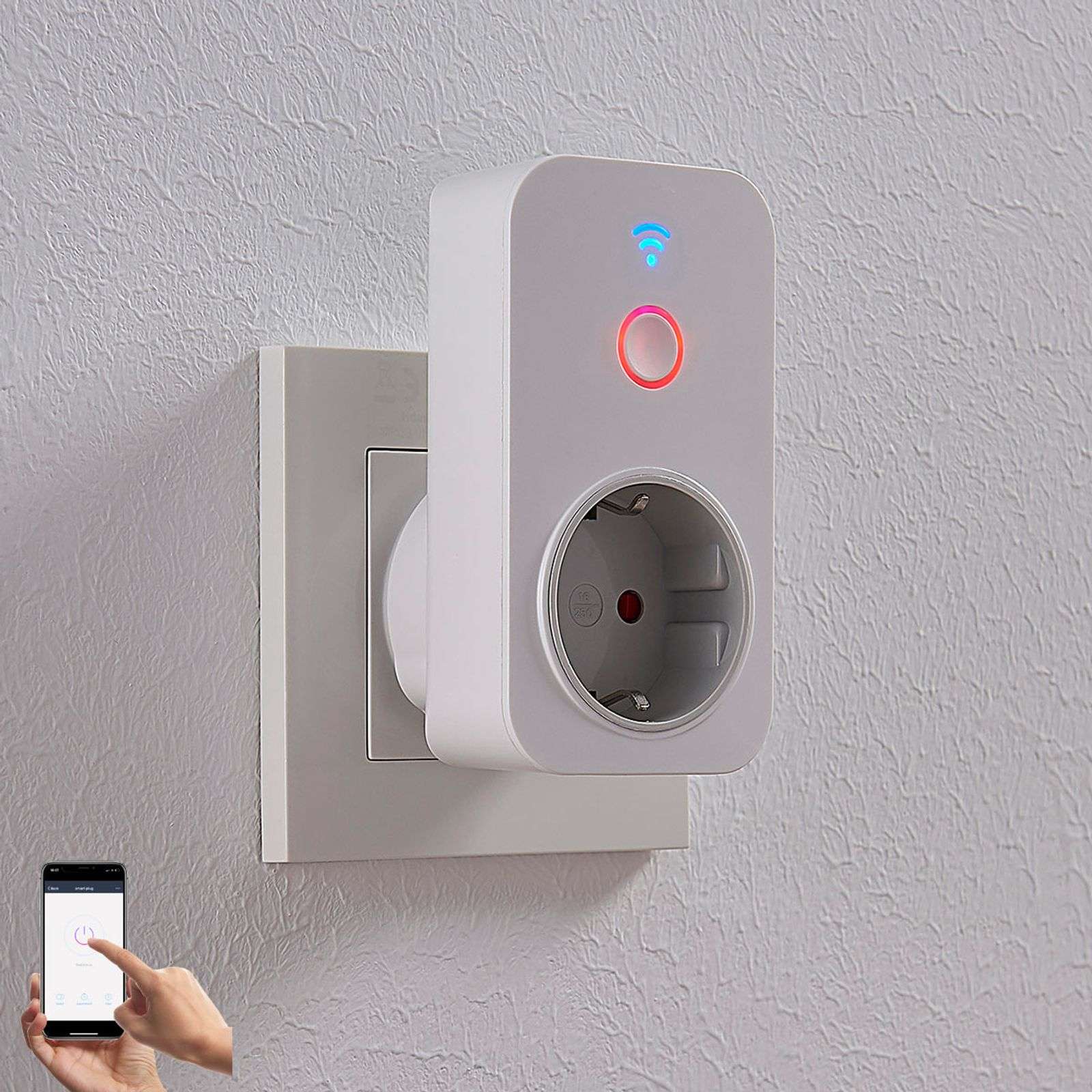 9971015 Lindby Smart enchufe WiFi, controlable vía app - Imagen 1