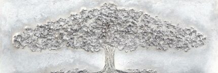 Cuadro pintado 90x30 cm ÁRBOL PLATEADO